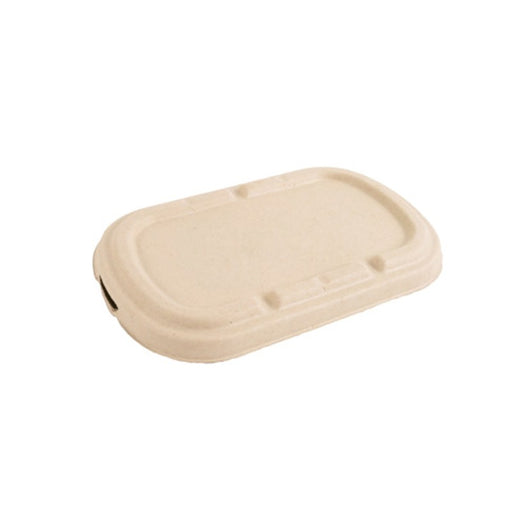 Couvercle plat rectangulaire brun en pulpe  205x123mm H15mm-300Pcs