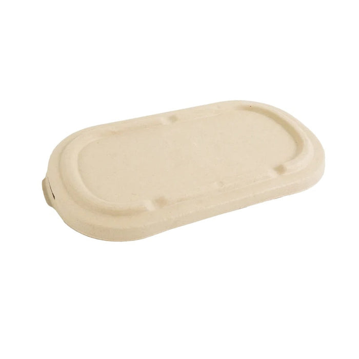 Couvercle plat rectangulaire brun en pulpe  240x135mm H15mm-300Pcs