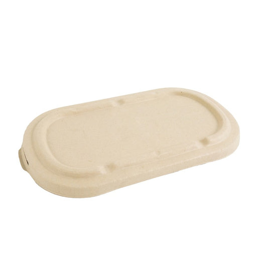 Couvercle plat rectangulaire brun en pulpe  240x135mm H15mm-300Pcs
