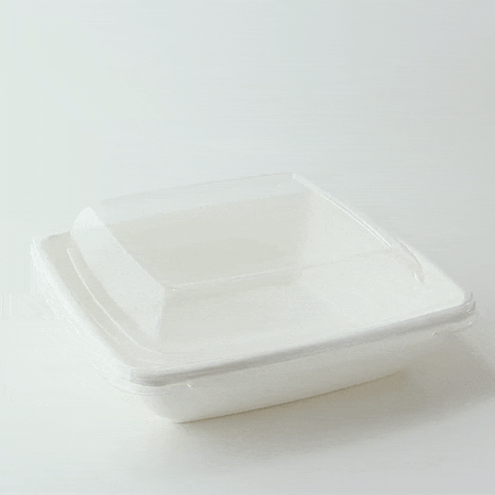 Saladier carré blanc en pulpe  195x195mm H45mm 750ml-300Pcs
