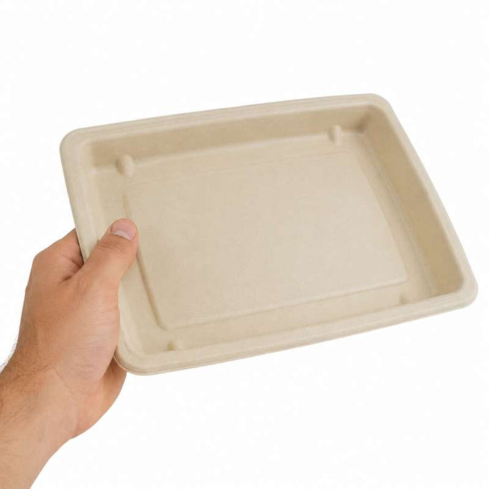 Plateau pulpe rectangulaire brun  226x162mm H27mm-300Pcs