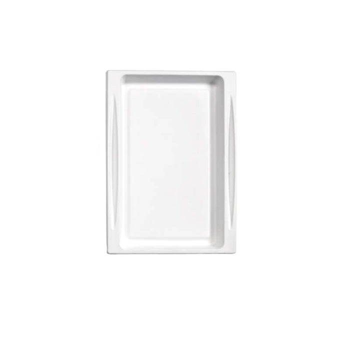Plateau pulpe blanc rectangulaire "Atlas" format 1/2 272x193mm H19mm - 100Pcs