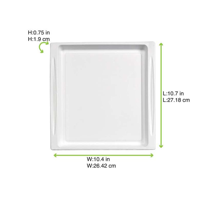 Plateau pulpe blanc rectangulaire "Atlas" format 2/3 273x265mm H20mm - 200Pcs