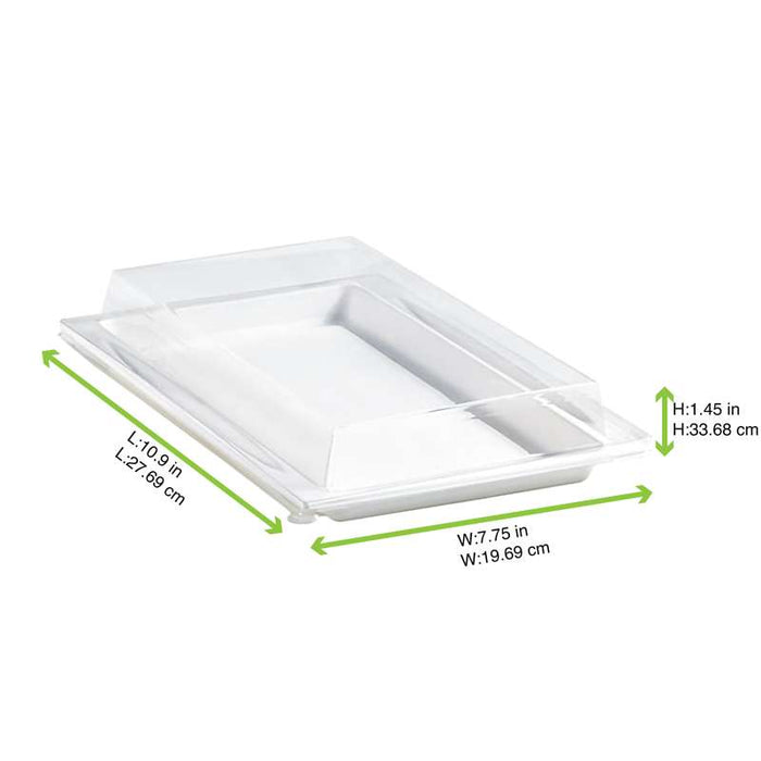 Couvercle plat transparent en plastique PET 272x193mm H33mm-100Pcs