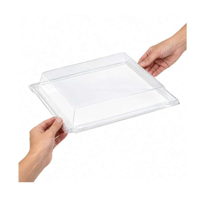 Couvercle plat transparent en plastique PET 275x265mm H33mm-200Pcs