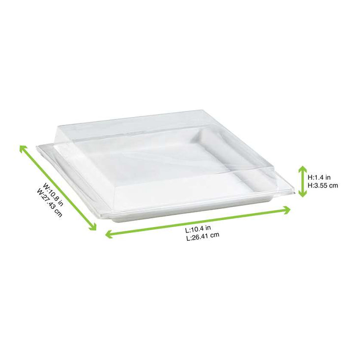 Couvercle plat transparent en plastique PET 275x265mm H33mm-200Pcs