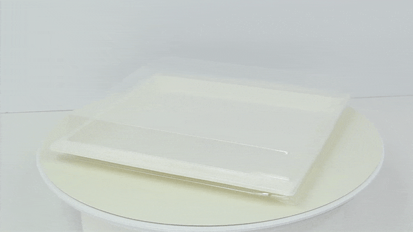 Couvercle plat transparent en plastique PET 275x265mm H33mm-200Pcs