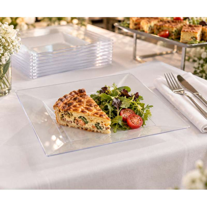Assiette creuse carrée givrée réutilisable en PP 215x215mm 350ml - 60Pcs