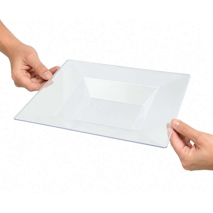 Assiette creuse carrée givrée réutilisable en PP 215x215mm 350ml - 60Pcs