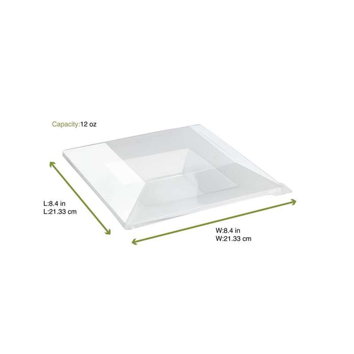Assiette creuse carrée givrée réutilisable en PP 215x215mm 350ml - 60Pcs