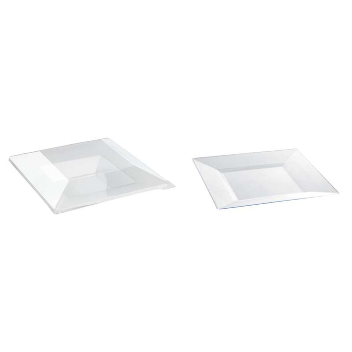 Assiette réemployable plastique PP carrée creuse givrée micro-ondable  215x215mm H40mm 350ml-60Pcs