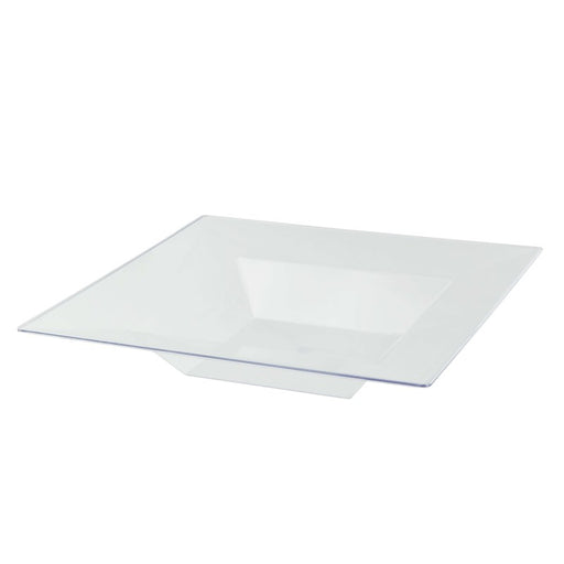 Assiette réemployable plastique PP carrée creuse givrée micro-ondable  215x215mm H40mm 350ml-60Pcs