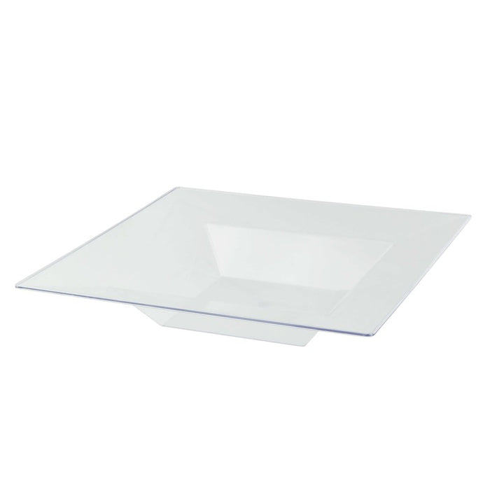 Assiette réemployable plastique PP carrée creuse givrée micro-ondable  215x215mm H40mm 350ml-60Pcs