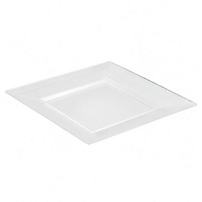 Assiette réemployable plastique PS carrée transparente  280x280mm H40mm-60Pcs