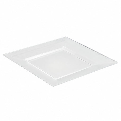 Assiette réemployable plastique PS carrée transparente  280x280mm H40mm-60Pcs