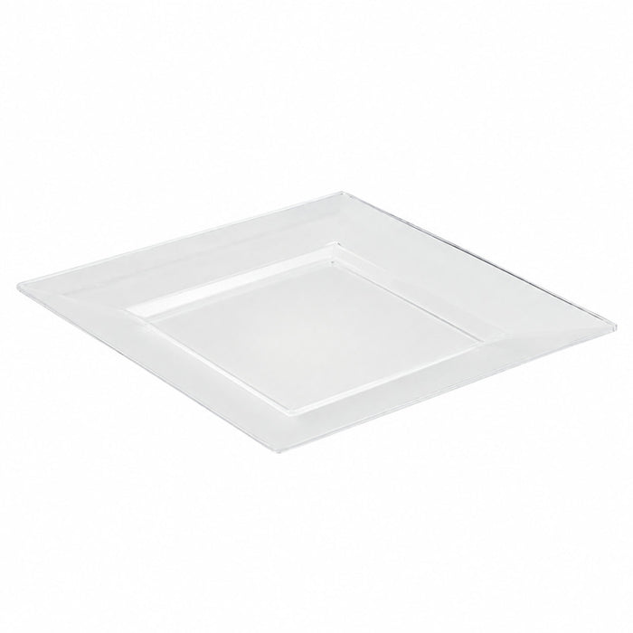 Assiette réemployable plastique PS carrée transparente  280x280mm H40mm-60Pcs