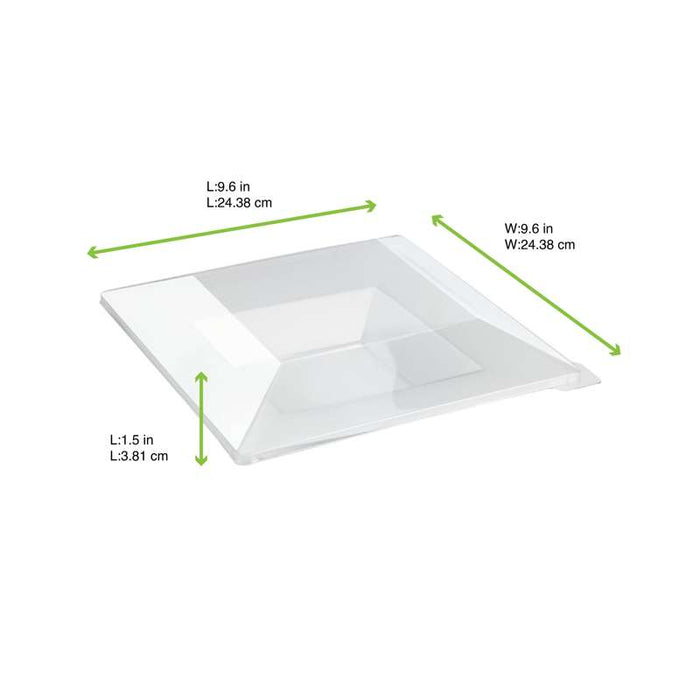 Couvercle plat transparent en plastique PET 245x245mm H30mm-60Pcs