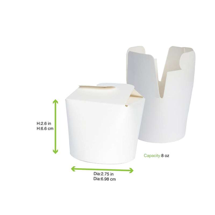 Pot carton blanc base ronde fermeture à boucle papillon  H59mm 230ml - 500Pcs
