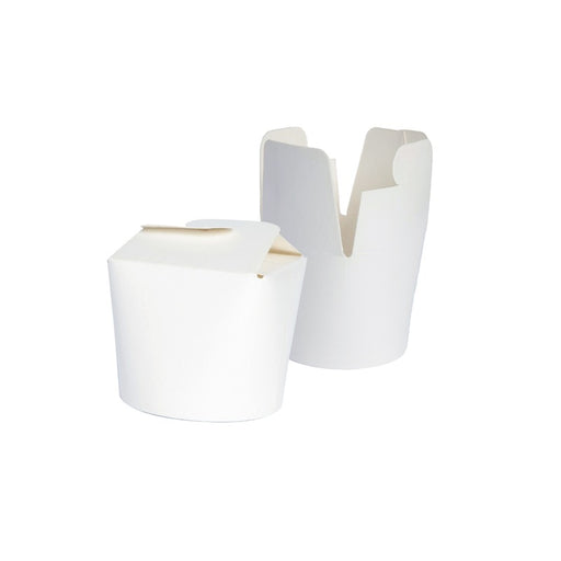 Pot carton blanc base ronde fermeture à boucle papillon  H59mm 230ml - 500Pcs