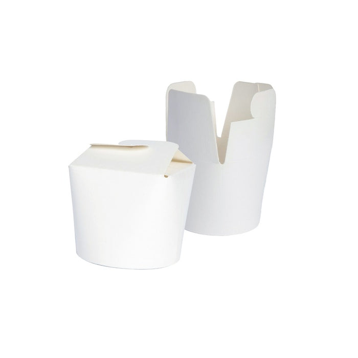 Pot carton blanc base ronde fermeture à boucle papillon  H59mm 230ml - 500Pcs