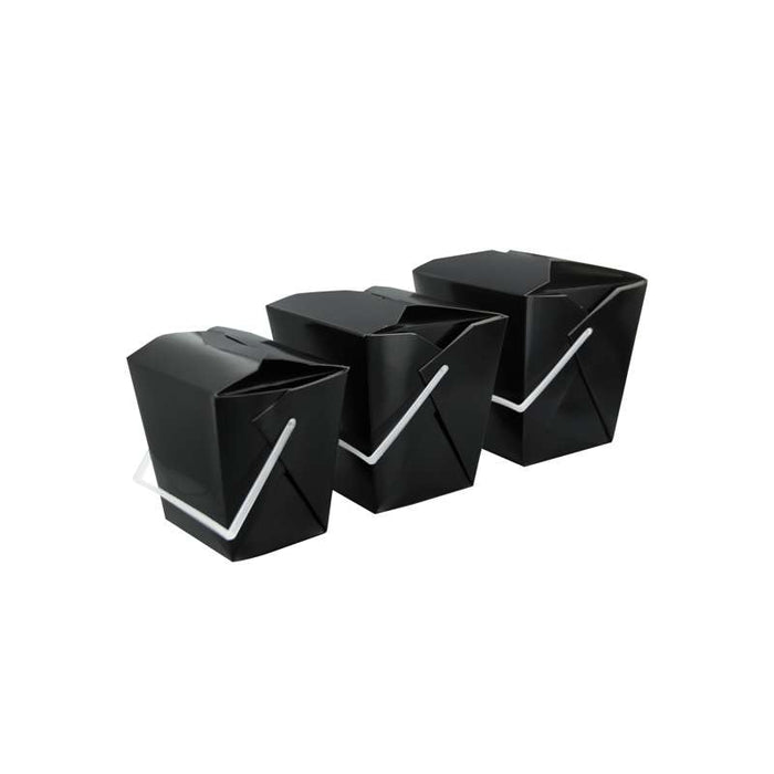 Boîte carrée en carton noir avec poignée ronde 100x100mm H110mm 950ml - 450Pcs