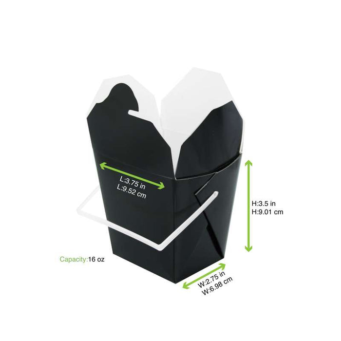 Boite carré noir avec anse  92x74mm H90mm 415ml - 450Pcs