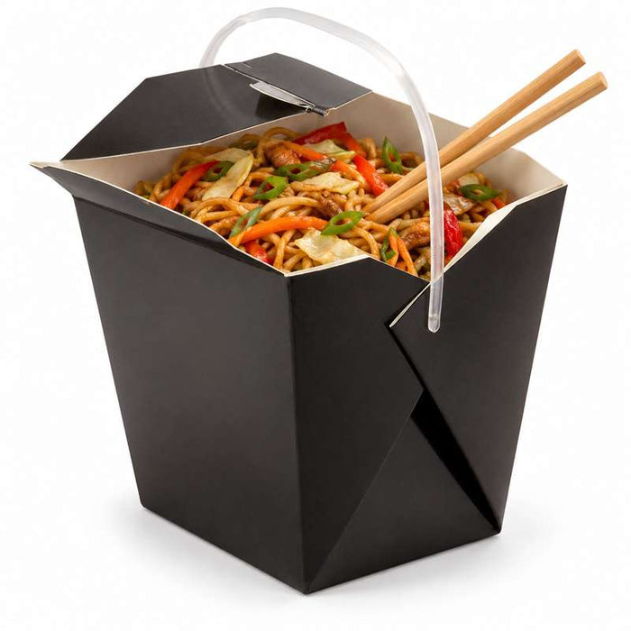 Boîte carrée noire en carton avec poignée 100x93mm H104mm 750ml - 450Pcs