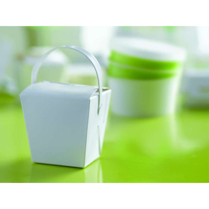 Mini Boite carré blanc avec anse  65x71mm H70mm 230ml-500Pcs