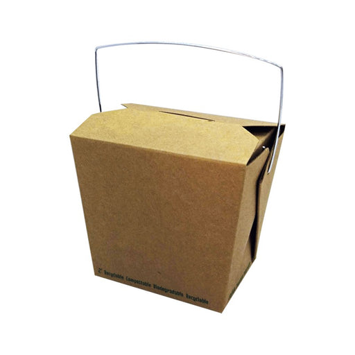 Boite carton kraft carré avec anse  95x73mm H90mm 450ml-500Pcs