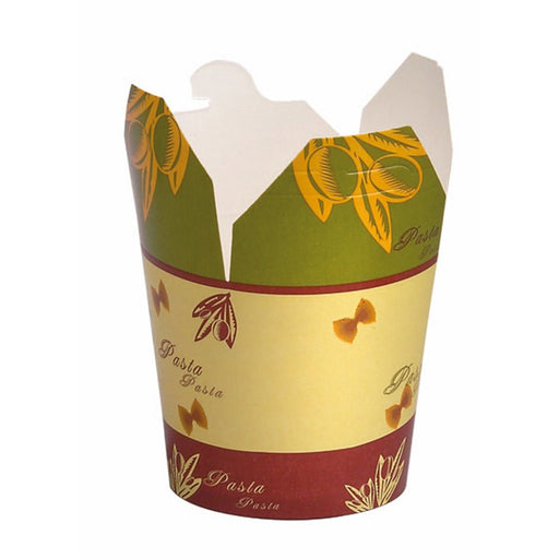 Pot carton blanc base ronde décor "Pasta"  H95mm 850ml - 500Pcs