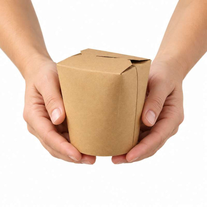 Pot carton rond kraft fermeture à fente 72x87mm H95mm 550ml - 500Pcs