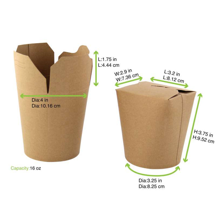 Pot carton rond kraft fermeture à fente 72x87mm H95mm 550ml - 500Pcs