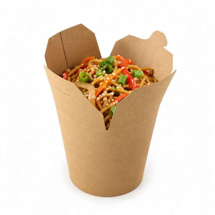 Pot carton rond kraft fermeture à fente 72x87mm H95mm 550ml - 500Pcs