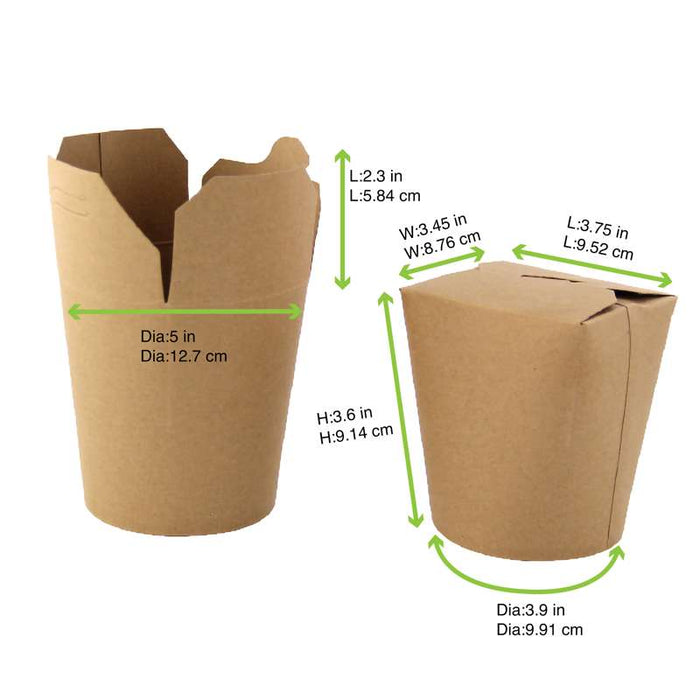 Pot carton rond kraft fermeture à fente 85x98mm H95mm 750ml - 500Pcs