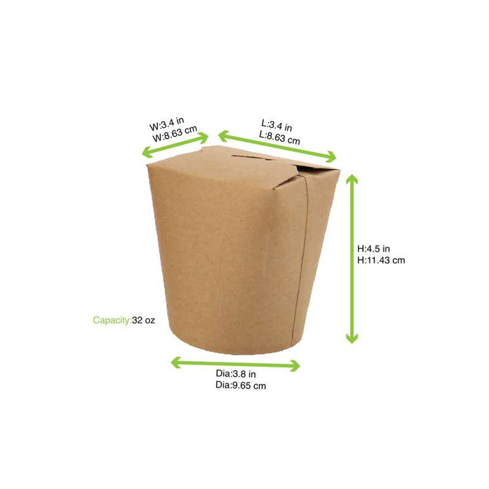Pot carton rond kraft fermeture à fente 100x90mm H120mm 1000ml - 500Pcs