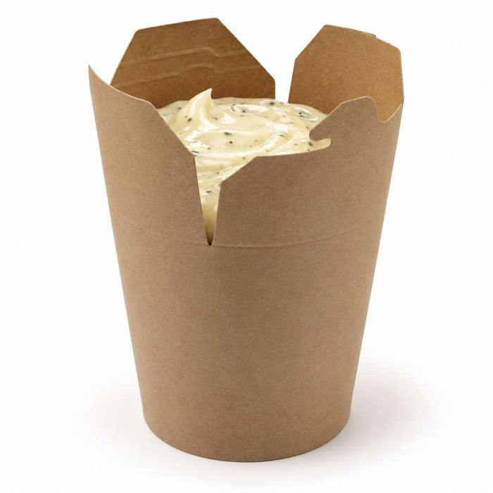 Pot carton rond kraft fermeture à fente 100x90mm H120mm 1000ml - 500Pcs