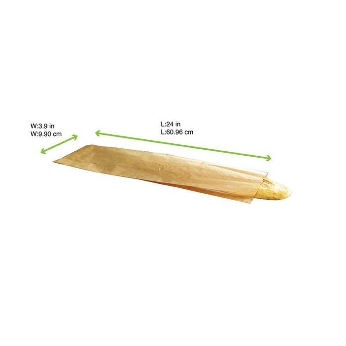 Sac à pain papier kraft brun  100x40mm H610mm-1000Pcs