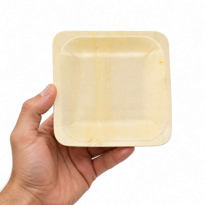 Assiette carrée en bois "Scandinavie"  115x115mm H17mm-250Pcs