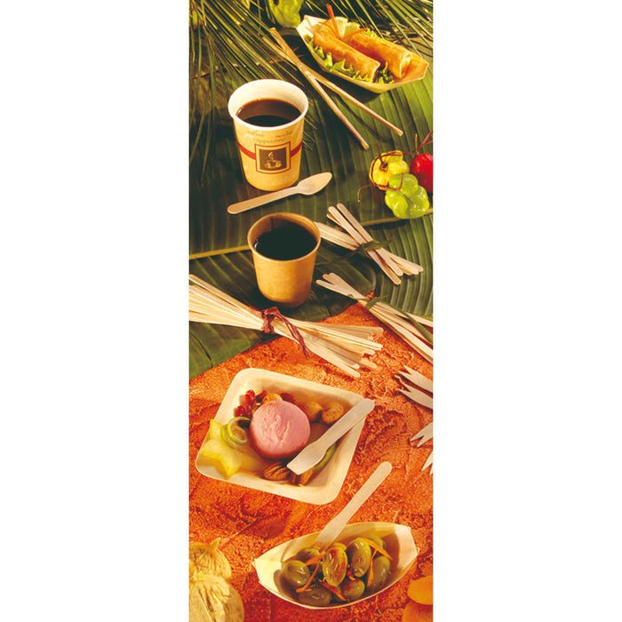 Spatule à café en bois en boite distributrice  6 H140mm-5000Pcs