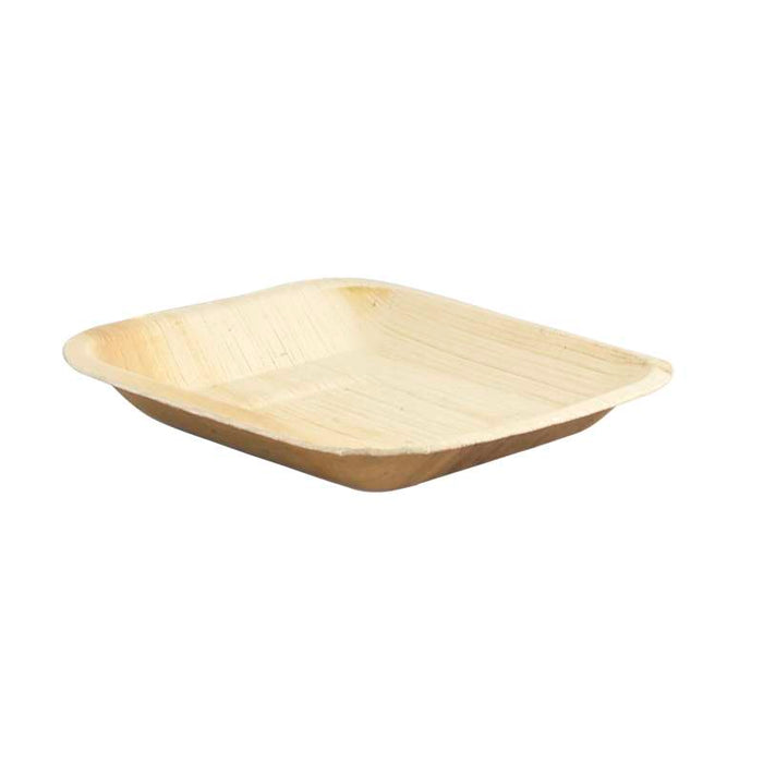 Petite assiette carrée en feuille de palmier à angles vifs 165x165mm H30mm - 60Pcs