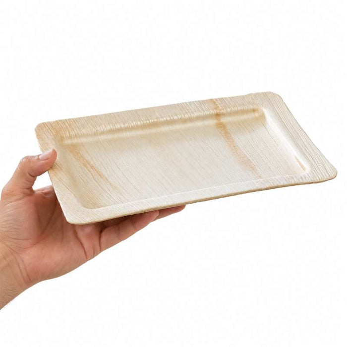 Assiette rectangulaire en palmier  240x160mm H25mm-100Pcs