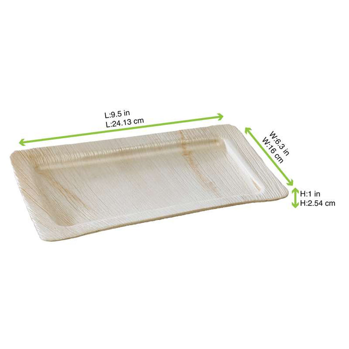 Assiette rectangulaire en palmier  240x160mm H25mm-100Pcs