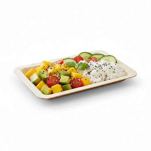 Assiette rectangulaire en palmier  240x160mm H25mm-100Pcs