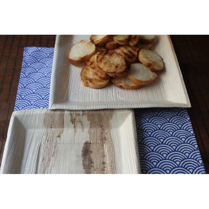 Assiette carrée en palmier  250x250mm H25mm-100Pcs