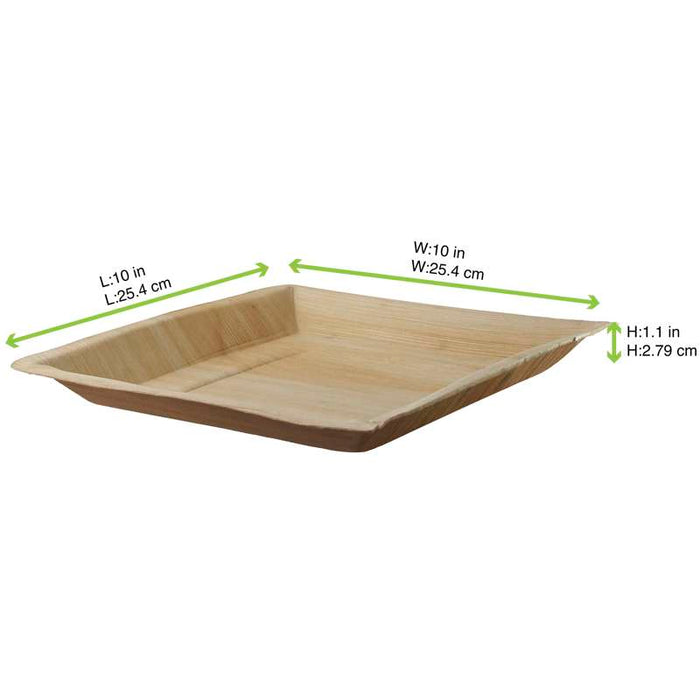 Assiette carrée en palmier  250x250mm H25mm-100Pcs