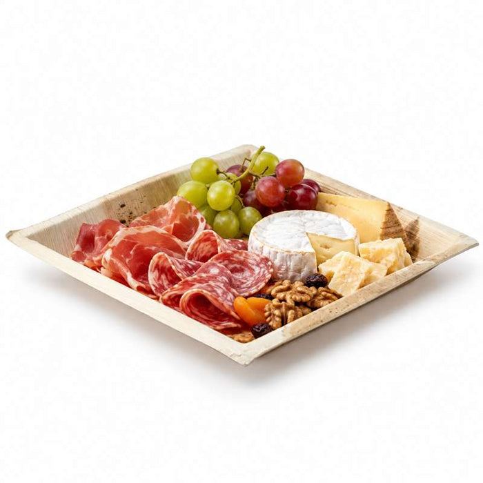 Assiette carrée en palmier  250x250mm H25mm-100Pcs