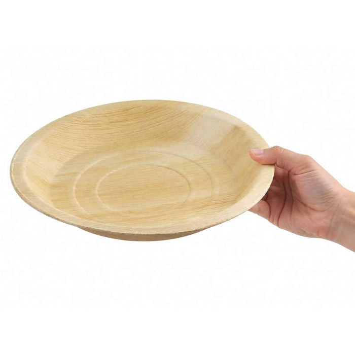 Assiette ronde en feuille de palmier Ø250mm H25mm - 100Pcs
