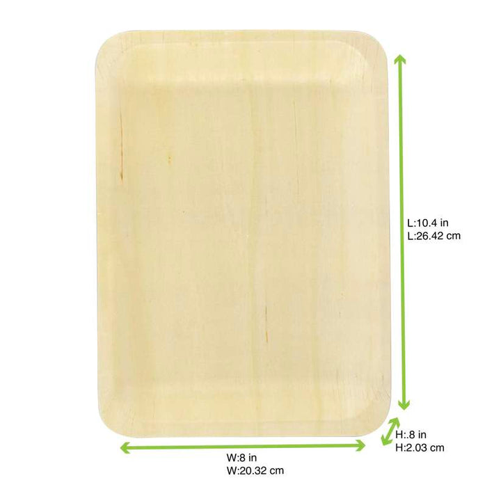 Plateau rectangulaire en bois "Scandinavie"  265x215mm H20mm-200Pcs