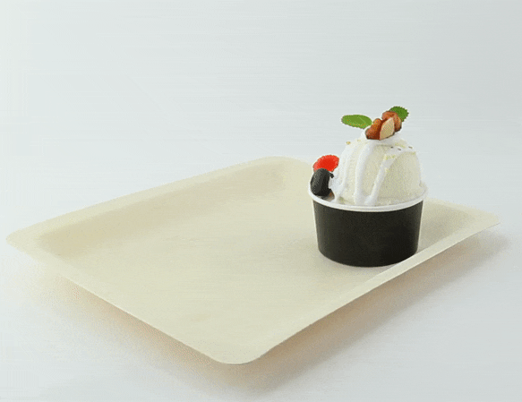 Plateau rectangulaire en bois "Scandinavie"  265x215mm H20mm-200Pcs