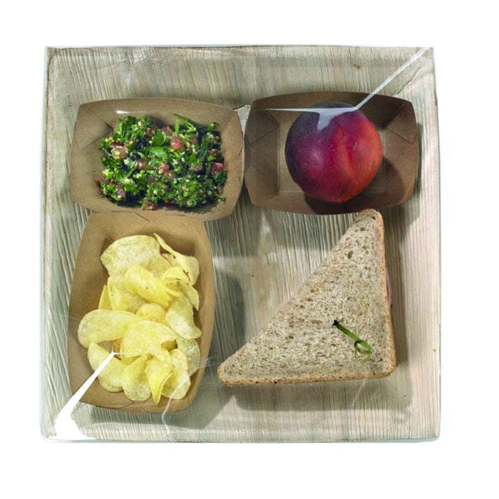 Assiette palmier carrée avec angles et bord inclinés "Areca" 270x270mm-24Pcs